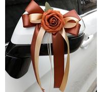 Fiore di seta del PE dello specchio dell'automobile di nozze 36cm (2PC arancione)