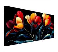 Fiore Diamond Painting Adulti, 5D Diamantini Crystal Art Quadri Diamond Painting Astratto Motivo, Grande Pittura Diamante Kit Fai Da Te per Adulti 70x30cm, Decorazioni Parete Casa, Regalo Donna G-81