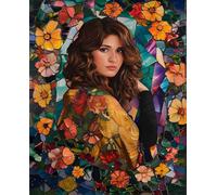 Fiore Diamond Painting Kit Completo, Diamond Painting Donna Pittura Diamante Adulti Bambin, DIY 5D Diamantini Crystal Art Disegni con Perline da Attaccare Kit per Decorazione Casa 40x50cm z-1275