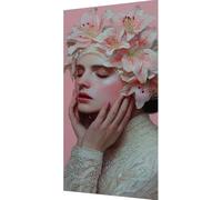 Fiore Diamond Painting Kit Completo, Diamond Painting Donna Pittura Diamante Adulti Fai da Te 5D Strass Diamantini Crystal Art Kit Punto Croce Ricamo per Decorazione Parete Regalo 60x120cm tg9-k7