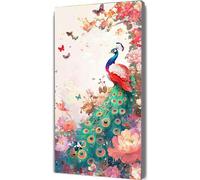 Fiore Dipingere con i Numeri Pavone Dipingere con i Numeri Adulti con Telaio 100x200cm, DIY Olio Painting by Numbers Kit, Vernice Acrilica Pennelli Decora la Casa Ragazze Principianti Regalo LE-1290