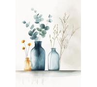 Fiore Dipingere con i Numeri per Adulti Pianta Kit di Pittura Fai-da-Te per Adulti Principianti Facile su Tela, con Pennelli e Vrnice Acrilica per Decora la Casa, Senza Cornice 100X130CM, Model 999