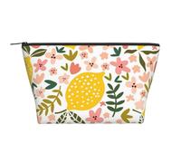 Fiore E Limone Di Ibisco, Borsa da toilette Borsa per trucco Borsa per cosmetici Borsa da toilette da viaggio portatile