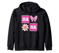 Fiore Fiocco Rosa Scacchi Mama Felpa con Cappuccio