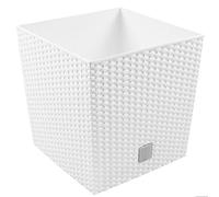Fiore fiore 4 litri con becher per piantare in bianco 17 x 17 x 17 cm.