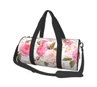 Fiore floreale rosa rosa, Borsone da viaggio di grande capacità Borsa rotonda Borsa da viaggio sportiva Borsa da viaggio Borsa da fitness