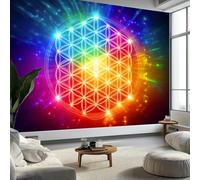 Fiore Geometrico Della Vita Carta da Parati In Tessuti non Tessuti 250 x 175 cm Murali, Colore Fotomurale Murale Soggiorno Camera da Letto Cameretta Dei Bambini Decorazione