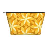 Fiore geometrico di vaniglia giallo, Borsa da toilette Borsa per trucco Borsa per cosmetici Borsa da toilette da viaggio portatile