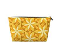 Fiore geometrico di vaniglia giallo, Borsa da toilette Borsa per trucco Borsa per cosmetici Borsa da toilette da viaggio portatile