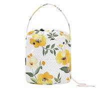 Fiore Giallo Fiorisce Sacchetto di Filato Uncinetto Organizzatore Portatile Sacchetto di Immagazzinaggio per Uncinetto
