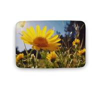 Fiore giallo sotto il sole Tappeto Camere Grandi Tappeti Corallo Velluto Stuoie con retro in gomma antiscivolo Vasche da bagno Tappetino Elegante Bagno Tappeto lavabile per sala giochi 50