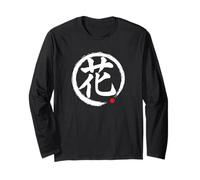 "Fiore" Giapponese Word Character Writing Maglia a Manica
