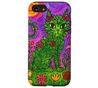 Fiore Giardino Gatto Cute Kitty Lussureggiante Verde Floreale Custodia per iPhone SE (2020) / 7/8