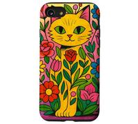 Fiore Giardino Gatto Cute Kitty Lussureggiante Verde Floreale Custodia per iPhone SE (2020) / 7/8