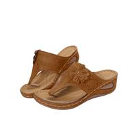 Fiore Infradito Donna Estive Vendita, Nuovi Sandali Estivi da Donna con Tacco a Zeppa Flip Flops Ortopediche Ciabatte Supporto Arco Plantare Sandalo Punta Aperte Pantofole Comodità Antiscivolo Scarpe