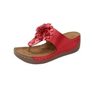 Fiore Infradito Donna Estive Vendita, Sandali Donna con Zeppe Sandalo Moda Ortopediche Comode Scarpe Supporto Arco Plantare Flip Flop Aperte Mare Leggere Eleganti Ciabatte Antiscivolo Gomma Suole