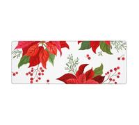 Fiore invernale di Natale,Tappetino per mouse grande, da scrivania, per tastiera e computer, con base in gomma antiscivolo, 30 x 80 cm
