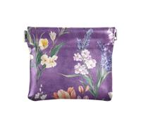 Fiore Lavanda Fiori Viola Donna Piccolo Portafoglio In Pelle Portamonete Carino Mini Portamonete Borse per Donna Ragazza, fiore Lavanda Fiori, 4.33"(L) x 3.74"(W) x 0.39"(H), classico