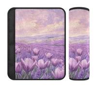 Fiore Lavanda Primavera 2 pz Cinture di Sicurezza Pad Rilascio Stress al Collo e Spalle per Van forro para cinturon de seguridad