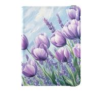 Fiore Lavanda Primavera Porta Passaporto in Pelle per Viaggio Impermeabile Denaro & Card Holder per Documento di Viaggio di