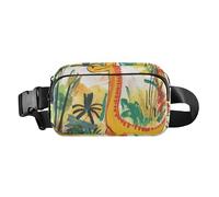 Fiore Lumaca su una roccia elegante Marsupio Marsupio per Donne Uomini Adolescenti Grande Capacità Sling Chest Bag, Giungla preistorica dei dinosauri dei cartoni, 1 size