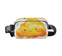 Fiore Lumaca su una roccia elegante Marsupio Marsupio per Donne Uomini Adolescenti Grande Capacità Sling Chest Bag, Piccola nuvola arancione felice, 1 size