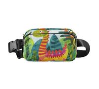 Fiore Lumaca su una roccia elegante Marsupio Marsupio per Donne Uomini Adolescenti Grande Capacità Sling Chest Bag, Giungla preistorica dei dinosauri, 1 size