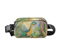 Fiore Lumaca su una roccia elegante Marsupio Marsupio per Donne Uomini Adolescenti Grande Capacità Sling Chest Bag, Giungla preistorica dei dinosauri verdi, 1 size