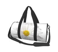 Fiore Margherita Bianca Con Cuore Giallo Brillante, Borsone da viaggio di grande capacità Borsa rotonda Borsa da viaggio sportiva Borsa da viaggio Borsa da fitness