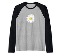 Fiore Margherita Bianca Moda Chic Casual Elegante per Donne Maglia con Maniche Raglan