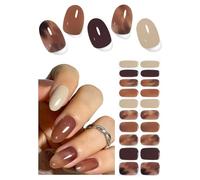 Fiore marrone Unghie Gel Adesive UV, 20 PCS puro Pellicola per Unghie Autoadesiva