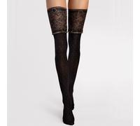 Fiore Notte fantastiche calze a pois da donna di lusso con corona larga 40 den