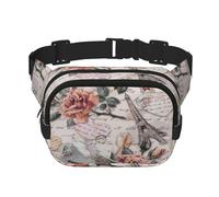 Fiore Parigi Torre Eiffel Stampa Accessorio Allenamento Piazza Doppio Strato Marsupio Trendy Viaggio per Uomo e Donna