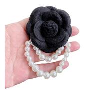 Fiore pencetta, pencetta di cristallo, pencette per le donne, per le donne ragazze compleanno di nozze (Camellia Nero)