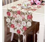 Fiore Pizzo Tavolo Runner Stile Country Ricamo Decorazione Cena Ricamati Cover