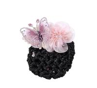 Fiore professionale testa fiore cintura femminile borsa a rete infermiera clip superiore assistente lavoro forcina for capelli set rete for capelli set for capelli(Pink net)