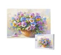 Fiore Puzzle 1000 Pezzi Grandi Dimensioni per Adulti, Puzzle Fiore Motivo Progettazione, Legna Jigsaw 75x50cm con Compact Box e Poster Incluso per Home Room Wall Decor, Regalo Donna Men, Model104