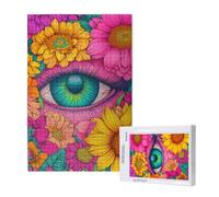 Fiore Puzzle 500 Pezzi, Puzzle Occhio Pattern Design con Confezione Regalo, Fai da te Puzzles in Legno, Dimensione Di 52x38cm, Regalo Adulti Lntrattenimento Creativo, Collection Regali Decor,p1314t