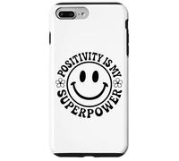 Fiore retrò Happy Face Smile «La positività è il mio superpotere» Custodia per iPhone 7 Plus/8 Plus