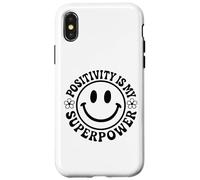 Fiore retrò Happy Face Smile «La positività è il mio superpotere» Custodia per iPhone X/XS