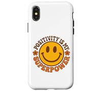 Fiore retrò Happy Face Smile «La positività è il mio superpotere» Custodia per iPhone X/XS