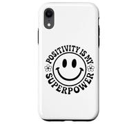 Fiore retrò Happy Face Smile «La positività è il mio superpotere» Custodia per iPhone XR