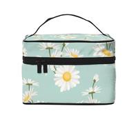 Fiore rigoglioso della margherita floreale, Borsa per il trucco Borsa per cosmetici Borsa da toilette da viaggio portatile Astuccio per matite Astuccio da toilette
