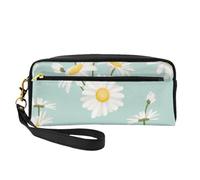 Fiore rigoglioso della margherita floreale, Borsa per il trucco Borsa per cosmetici Borsa da viaggio portatile da toilette Astuccio in pelle per donne e ragazze