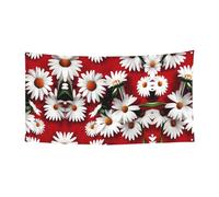 Fiore rosso e margherita bianca stampa eventi interni ed esterni riutilizzabile facile da appendere festivo festa banner decorazione vacanza