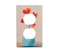 Fiore rosso in un vaso minimalista copertura interruttore luce copertura decorativa 1 banda piastra da parete per cucina camera bagno dimensioni 7 x 11,4 cm