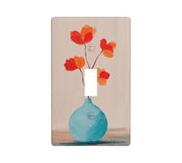 Fiore rosso in un vaso minimalista interruttore della luce copertura decorativa singola levetta 1 banda piastra da parete per cucina casa colonica camera da letto bagno decorazione artistica
