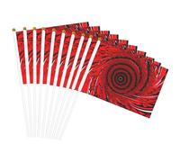 Fiore rosso Vortice Stampa Spirale Palmare Bandiera Pole Bandiere portatili Decor Eventi Versatile Uso Gruppo Attività