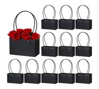 Fiore Scatola regalo,12pz Carta Bouquet Fiore Regalo Borsa, Nero