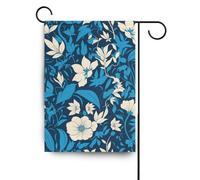 Fiore Selvatico Blu Bianco inverno bandiere all'aperto banner all'aperto per la decorazione del giardino 28x40 doppia faccia
